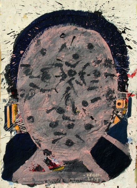 Pöttyös fej, 2015, akril, 70x50