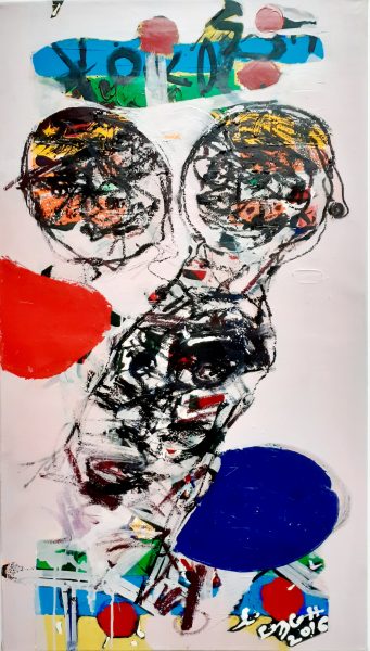Páros, 2016, akril, olaj, vászon, 118x67