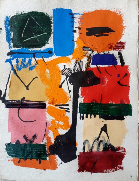 Színoszlop, 2022,akril, papír, 50x40